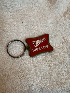 Miller High Life Red Logo Rubber Keychain Vintage